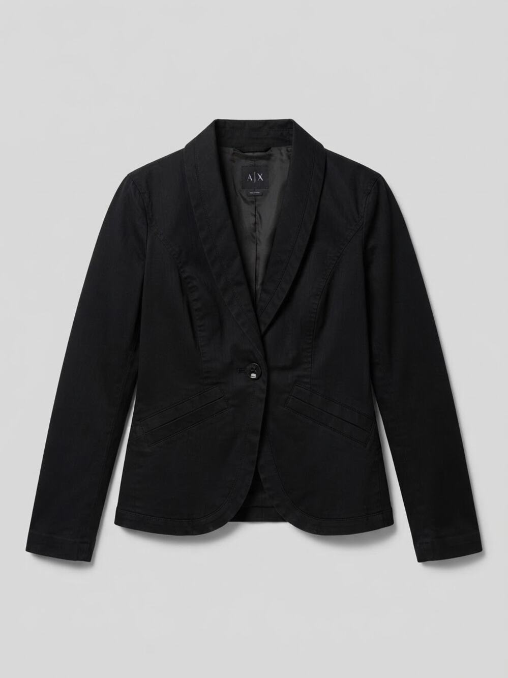 Armani Exchange Black Cotton Stretch Tailored Blazer Jacket Size Small Corporate